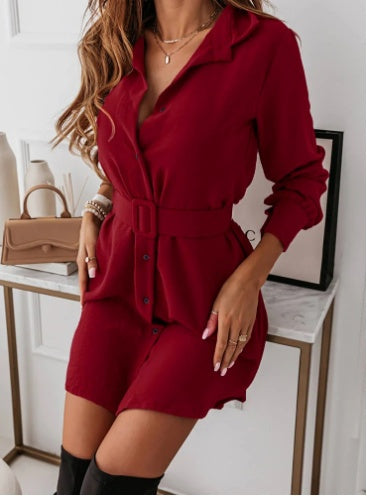 Lapel Long-sleeved Dress™