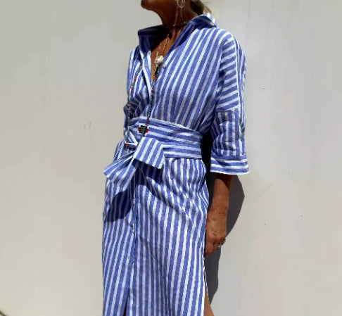 Striped Shirt Dress