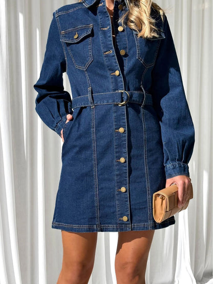 Button Denim Dress Women | Cotton high quality