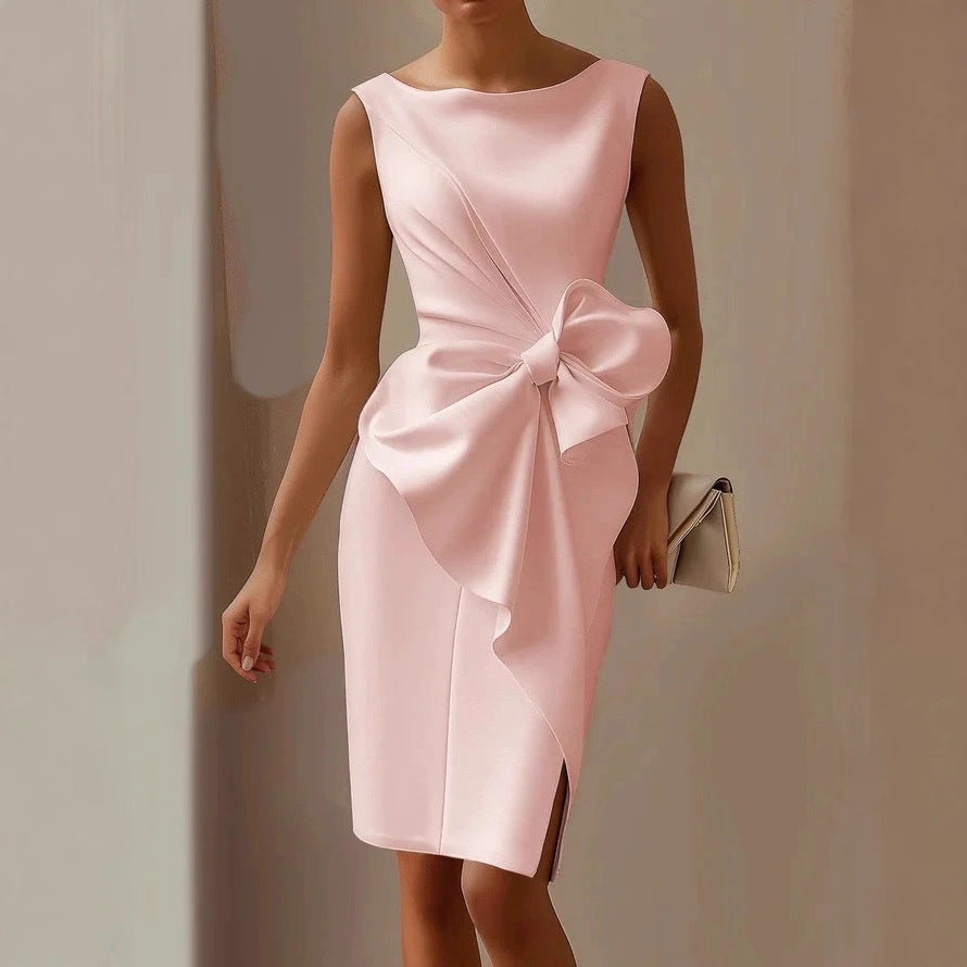 Luxurious Bow-Knot Midi Dress