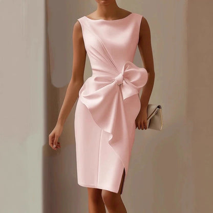 Luxurious Bow-Knot Midi Dress