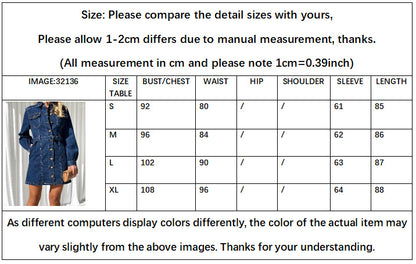 Button Denim Dress Women | Cotton high quality