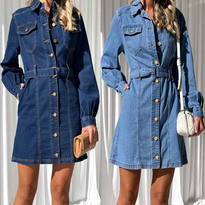 Button Denim Dress Women | Cotton high quality