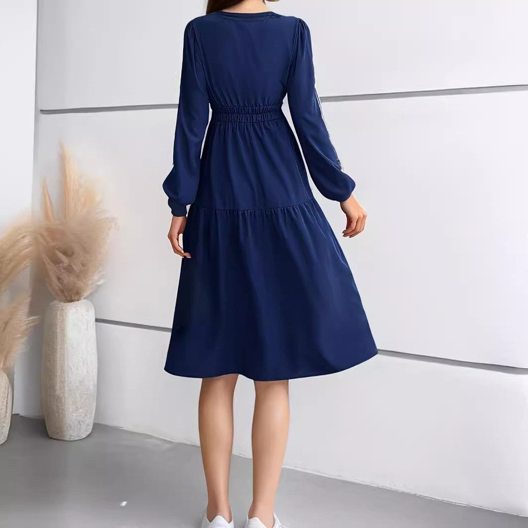 V-Neck Long Sleeve Wrap Dress