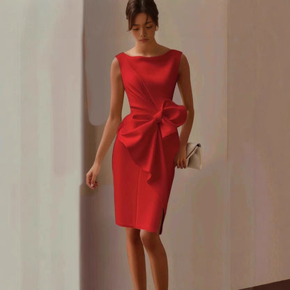 Luxurious Bow-Knot Midi Dress