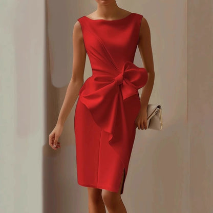 Luxurious Bow-Knot Midi Dress