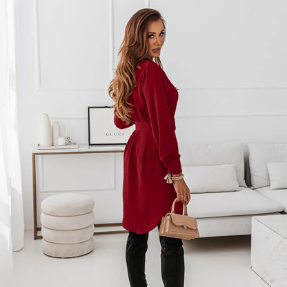 Lapel Long-sleeved Dress™