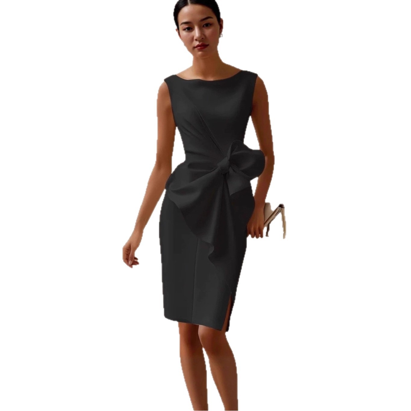 Luxurious Bow-Knot Midi Dress