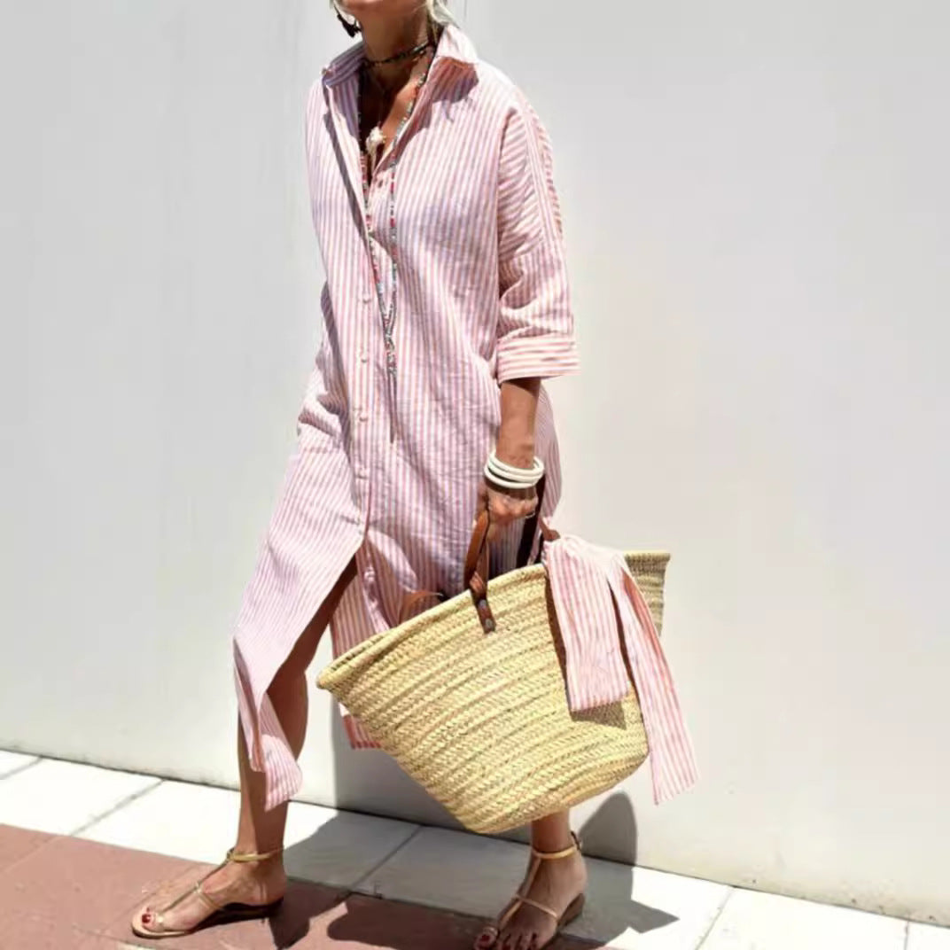Striped Shirt Dress