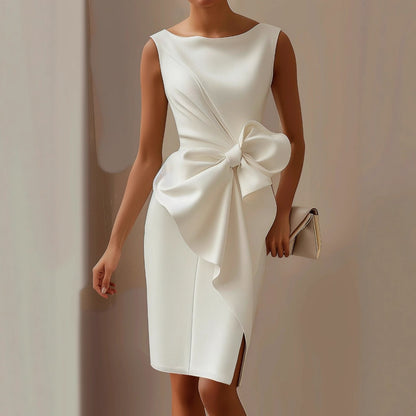 Luxurious Bow-Knot Midi Dress